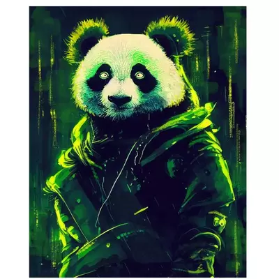 Раскраска Панда по номерам