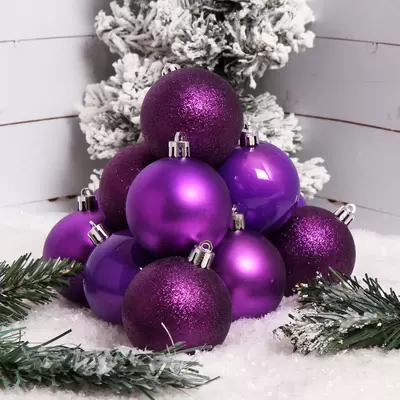 Набор новогодних шаров ЛЬДИНКА 6см 12 шт. фиолетовый