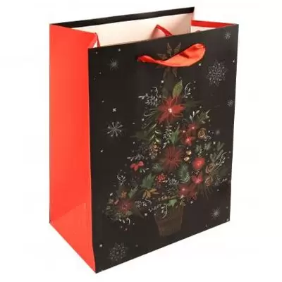 Пакет подарочный CHRISTMAS TREE 26х33х12см, матовая ламинация