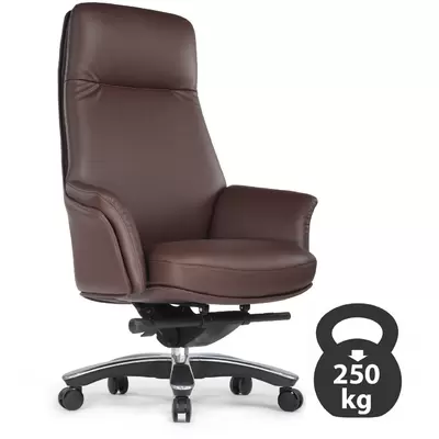 Кресло руководителя RV Design Batisto A2018 натуральная кожа, коричневое