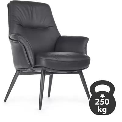 Кресло руководителя RV Design Batisto-ST C2018 натуральная кожа, черное