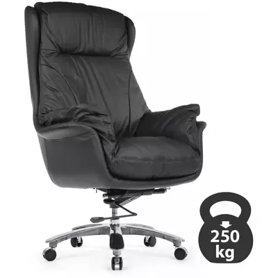 Кресло руководителя RV Design Leonardo A355 натуральная кожа, черное