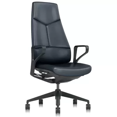 Кресло руководителя RV Design Zen 01E премиальная натуральная кожа, синее