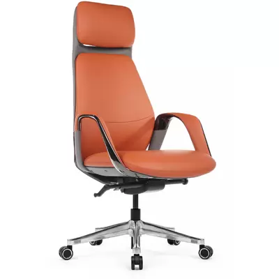 Кресло руководителя RV Design Napoli YZPN-YR020 натуральная кожа, оранжевое