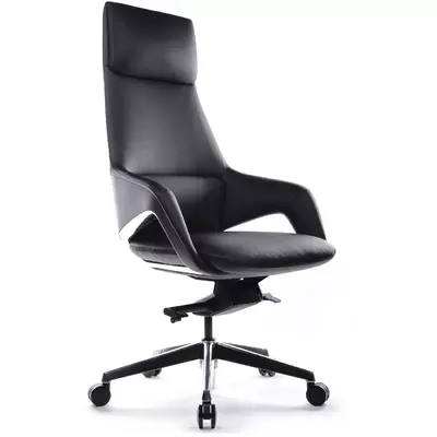 Кресло руководителя RV Design Aura FK005-A натуральная кожа, черное