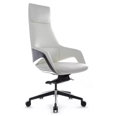 Кресло руководителя RV Design Aura FK005-A натуральная кожа, белое