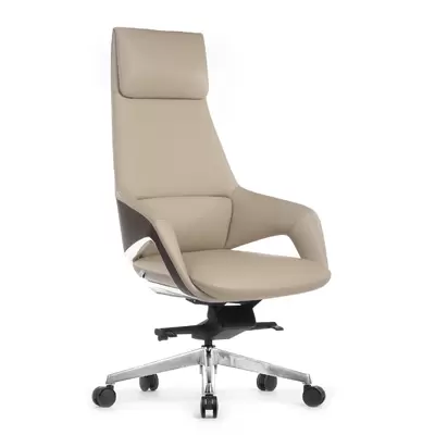 Кресло руководителя RV Design Aura FK005-A натуральная кожа, светло-бежевое