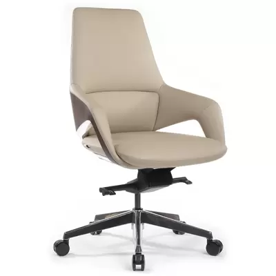 Кресло руководителя RV Design Aura-M FK005-В натуральная кожа, светло-бежевое